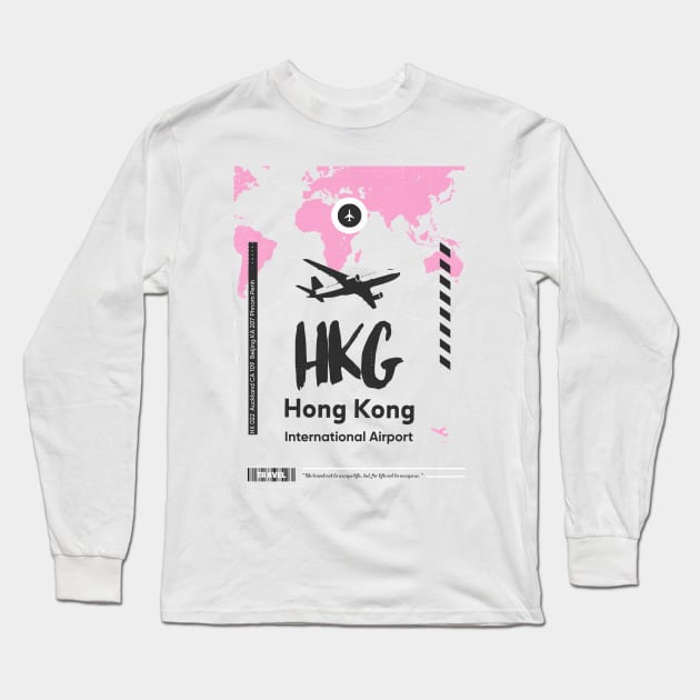 HKG airport Long Sleeve T-Shirt by Woohoo